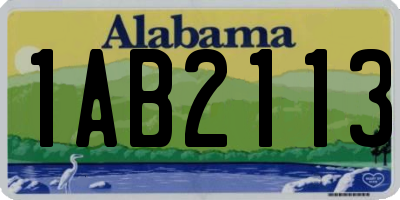 AL license plate 1AB2113