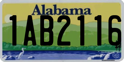 AL license plate 1AB2116