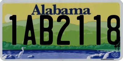 AL license plate 1AB2118