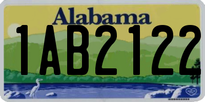 AL license plate 1AB2122