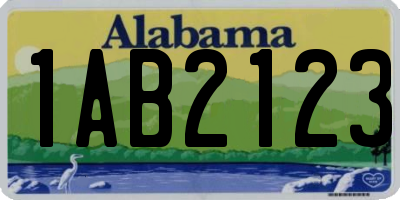 AL license plate 1AB2123