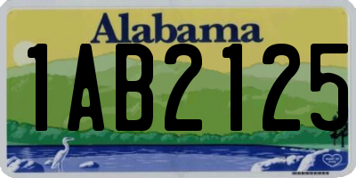 AL license plate 1AB2125