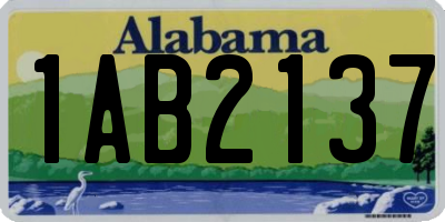 AL license plate 1AB2137