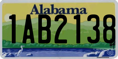 AL license plate 1AB2138