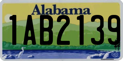 AL license plate 1AB2139