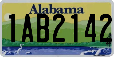 AL license plate 1AB2142