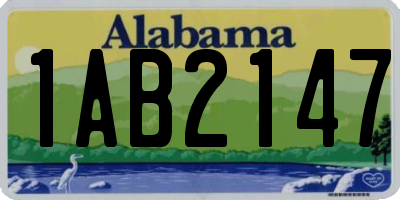 AL license plate 1AB2147