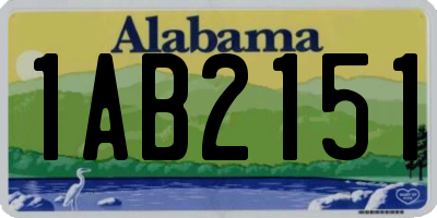 AL license plate 1AB2151