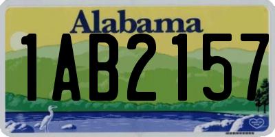 AL license plate 1AB2157