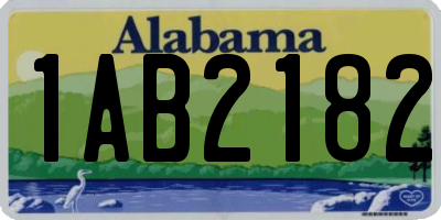 AL license plate 1AB2182