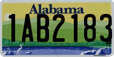 AL license plate 1AB2183