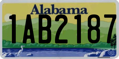 AL license plate 1AB2187