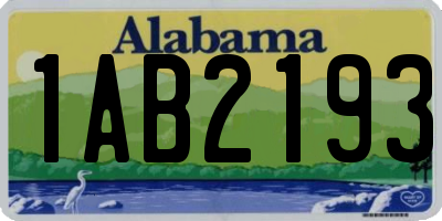 AL license plate 1AB2193