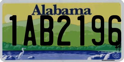 AL license plate 1AB2196