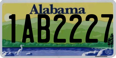 AL license plate 1AB2227