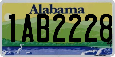 AL license plate 1AB2228