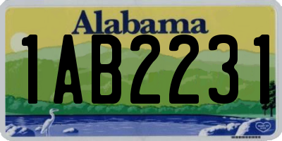 AL license plate 1AB2231