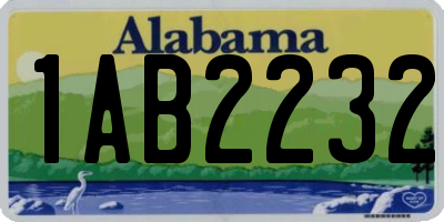 AL license plate 1AB2232