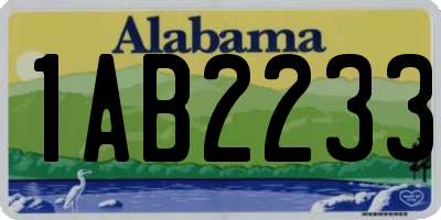 AL license plate 1AB2233