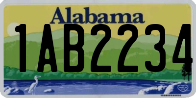 AL license plate 1AB2234