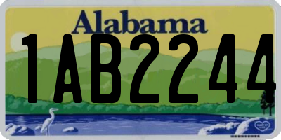 AL license plate 1AB2244