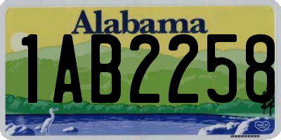 AL license plate 1AB2258