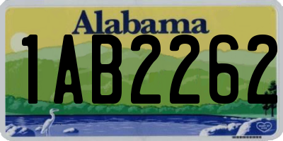 AL license plate 1AB2262