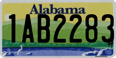 AL license plate 1AB2283