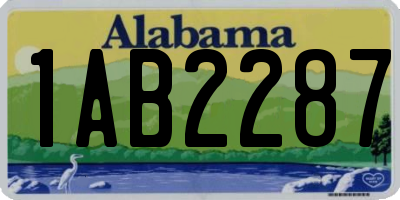 AL license plate 1AB2287