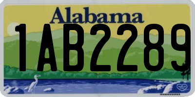 AL license plate 1AB2289