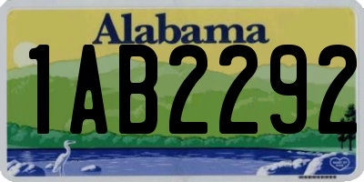 AL license plate 1AB2292