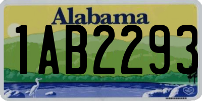 AL license plate 1AB2293