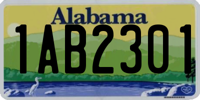 AL license plate 1AB2301