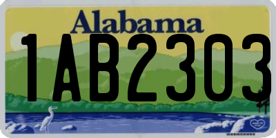 AL license plate 1AB2303
