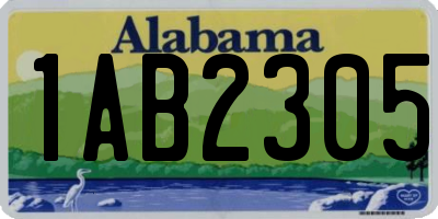 AL license plate 1AB2305