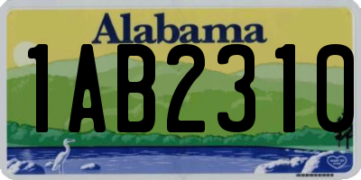 AL license plate 1AB2310