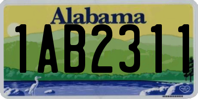 AL license plate 1AB2311