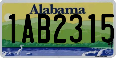 AL license plate 1AB2315