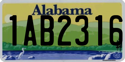 AL license plate 1AB2316