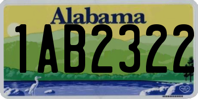 AL license plate 1AB2322