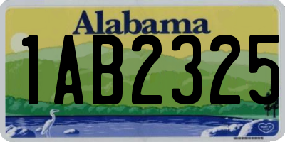 AL license plate 1AB2325