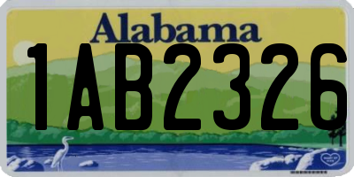 AL license plate 1AB2326