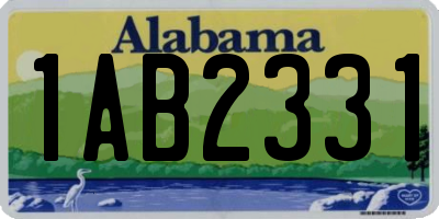 AL license plate 1AB2331