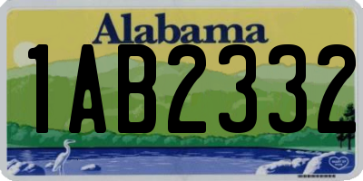 AL license plate 1AB2332