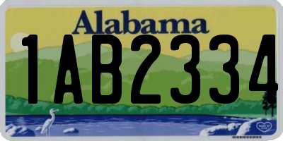 AL license plate 1AB2334