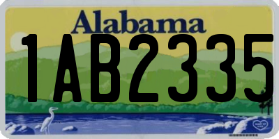 AL license plate 1AB2335