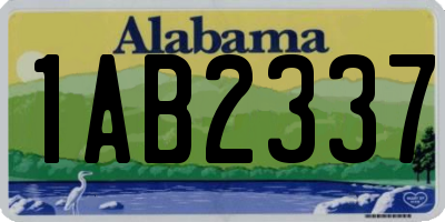 AL license plate 1AB2337