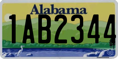 AL license plate 1AB2344