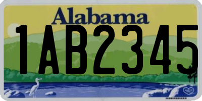 AL license plate 1AB2345