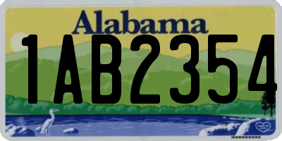 AL license plate 1AB2354